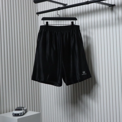 Balenciaga Logo Embroidered Shorts Black 01