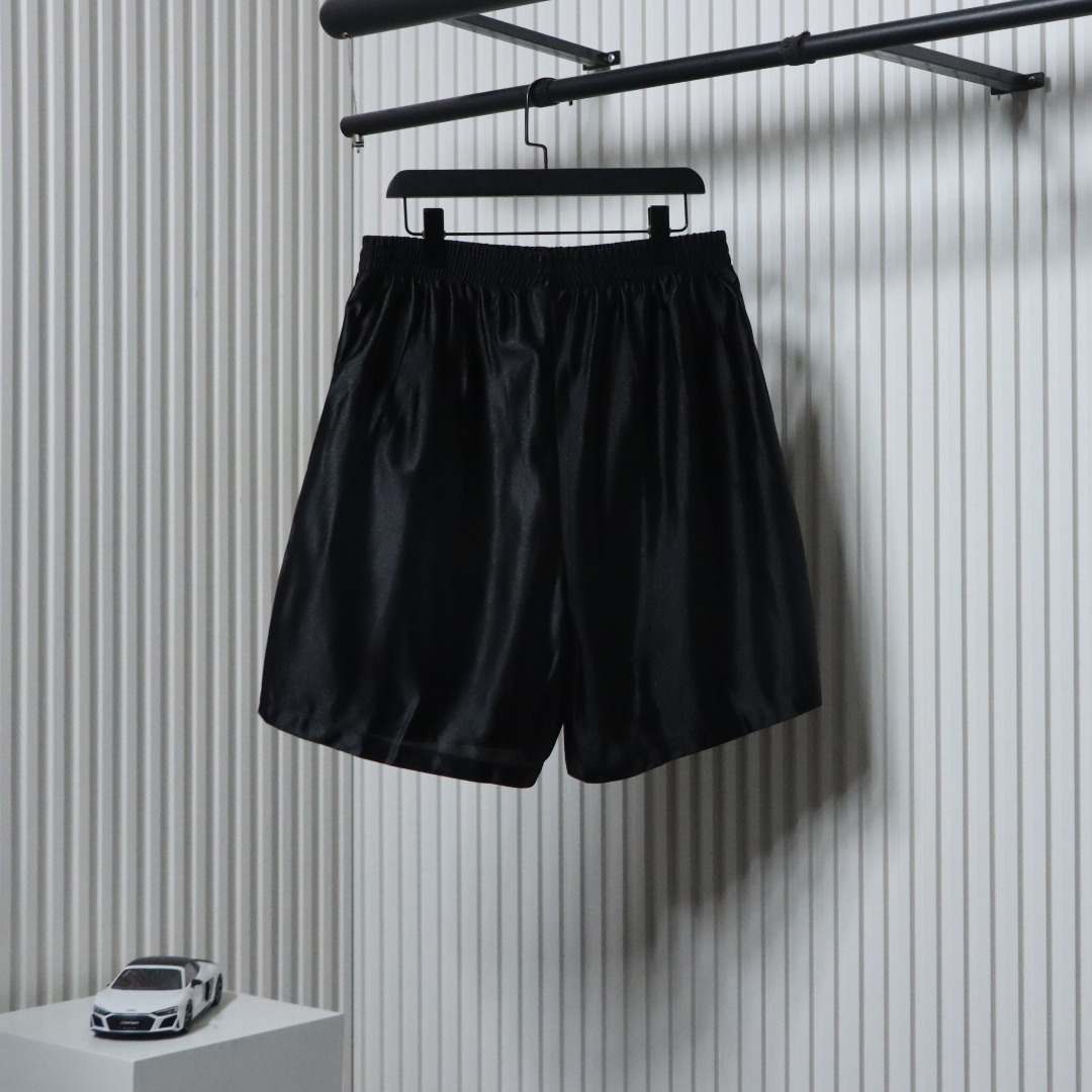 Balenciaga Logo Embroidered Shorts Black