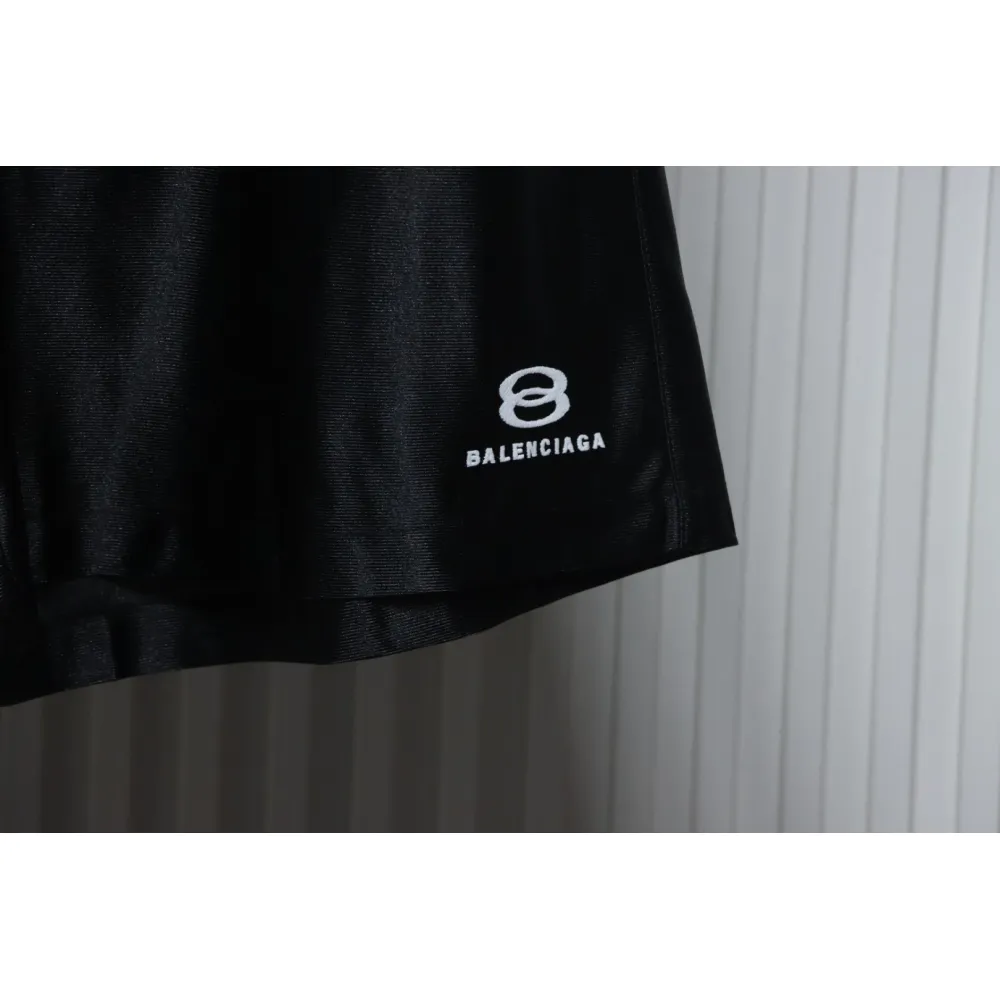 Balenciaga Logo Embroidered Shorts Black