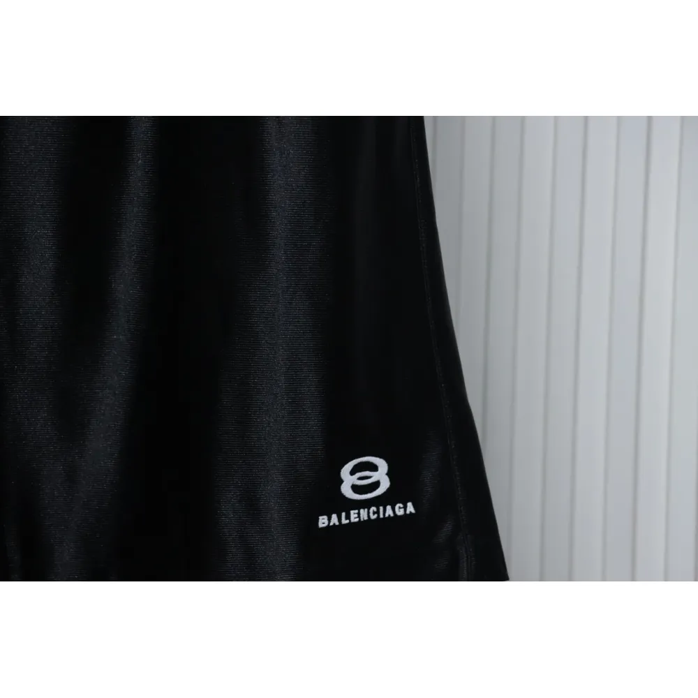 Balenciaga Logo Embroidered Shorts Black