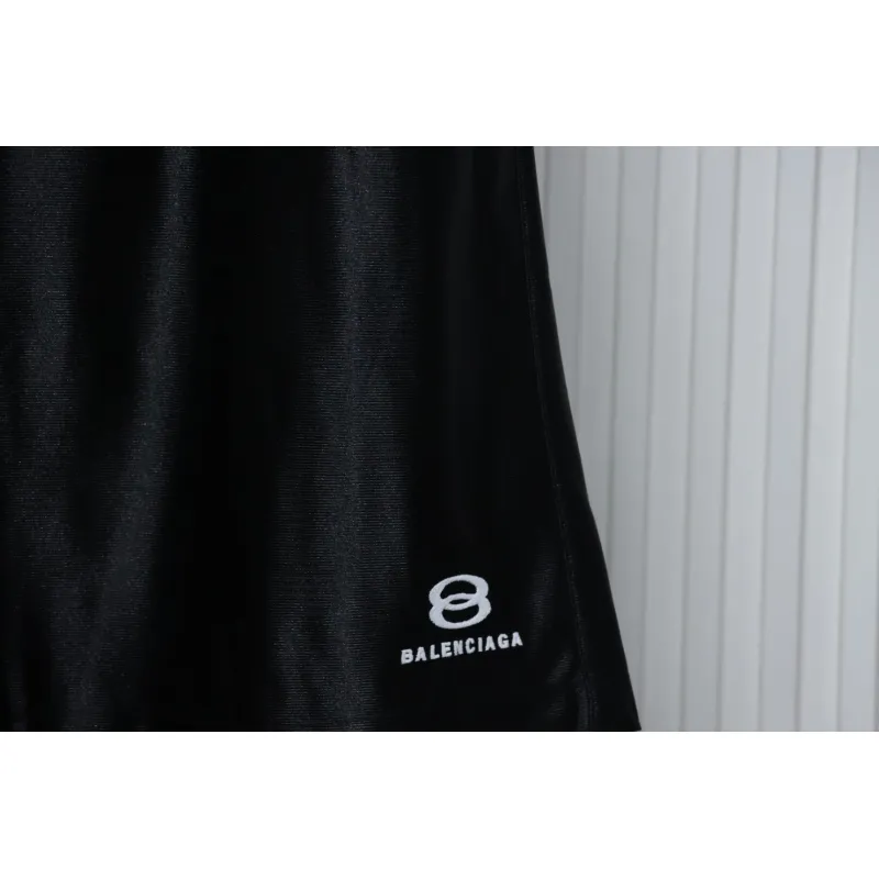 Balenciaga Logo Embroidered Shorts Black