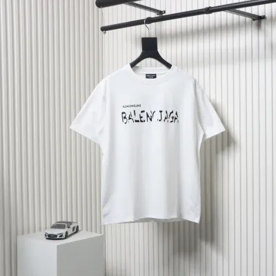 Balenciaga Mottled Letter Flocking Print T-shirt  01