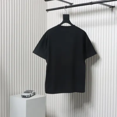 Balenciaga Mottled Letter Flocking Print T-shirt Black 02