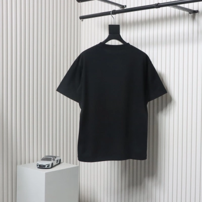 Balenciaga Mottled Letter Flocking Print T-shirt Black 02