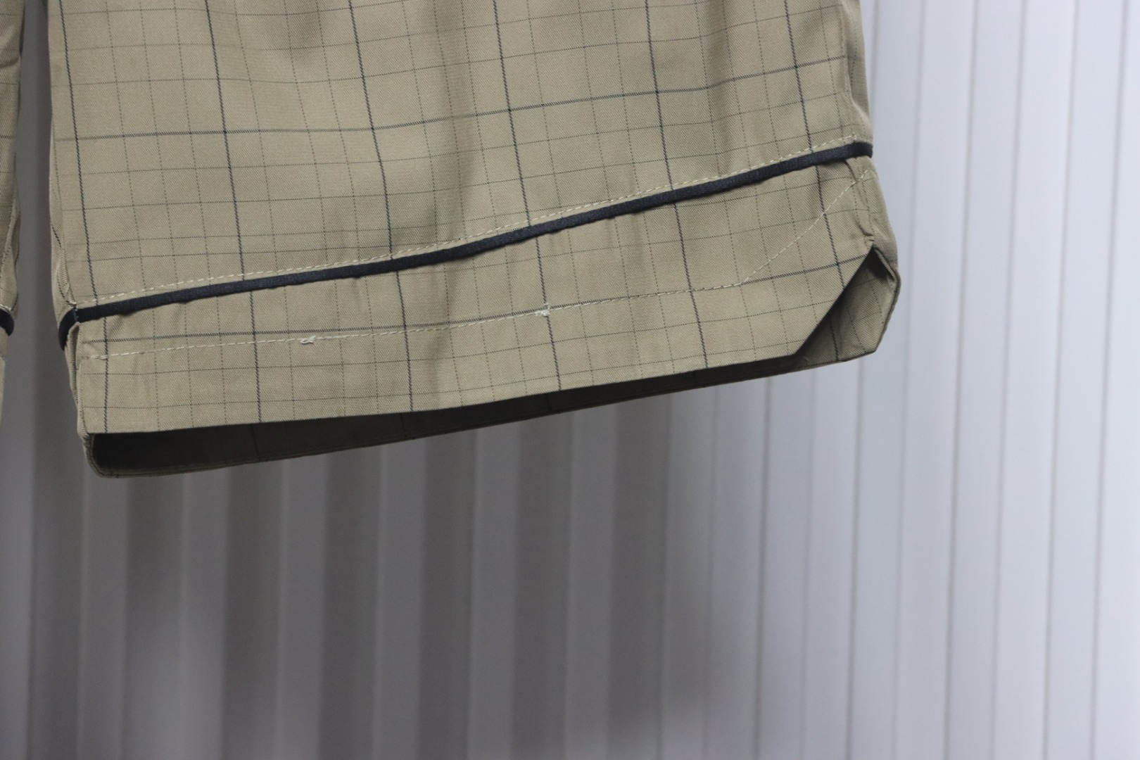 Balenciaga Plaid Letter Embroidered Shorts Khaki