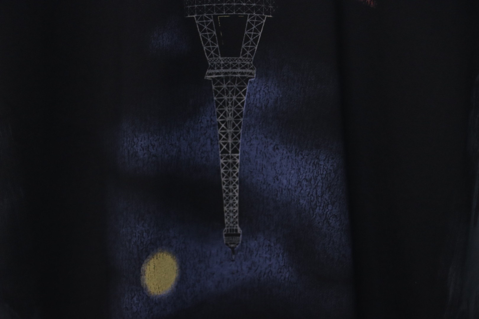 Balenciaga Reflection Moonlight Night Eiffel Tower T-shirt Black