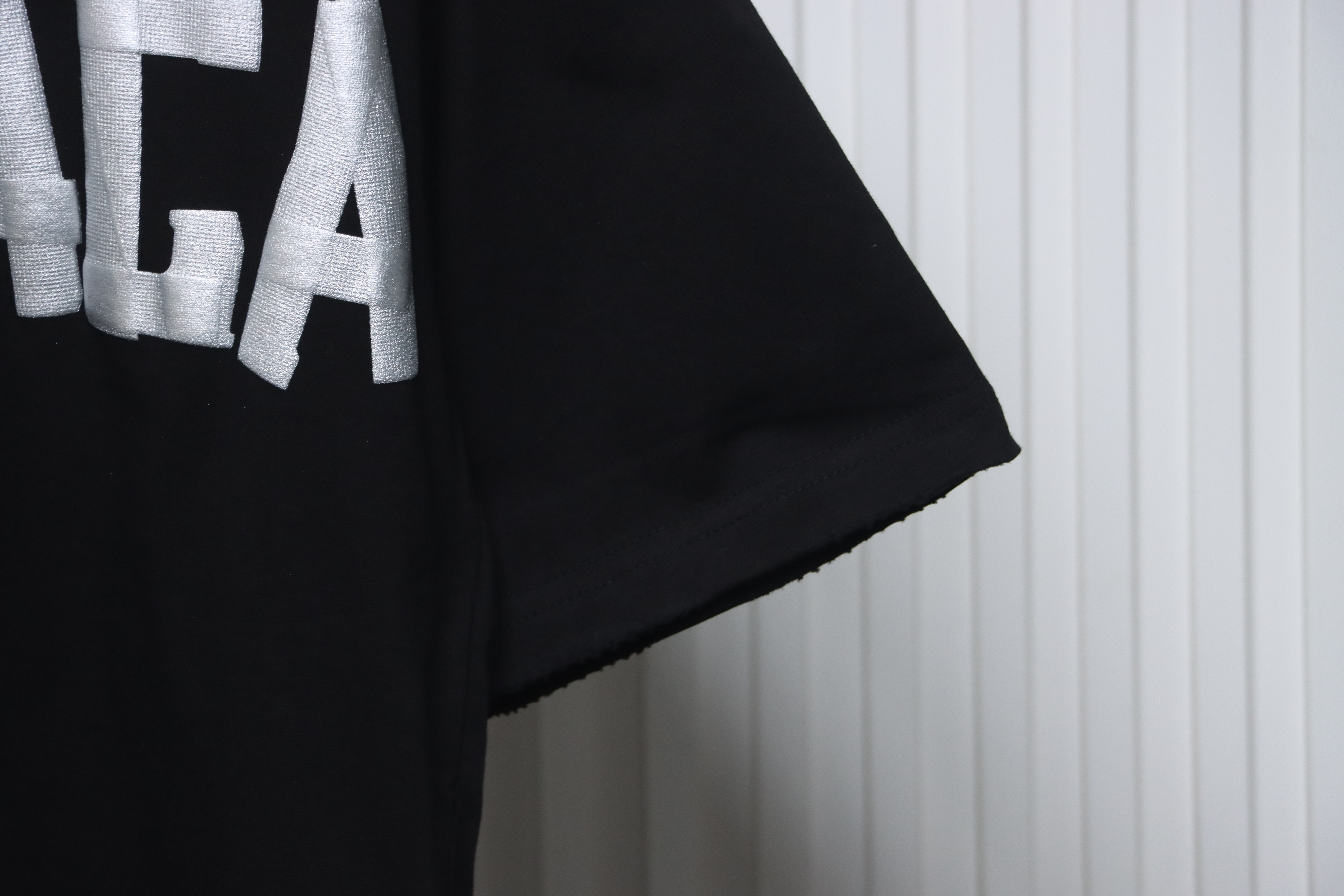 Balenciaga Tape Lettering Distressed T-shirt Black 