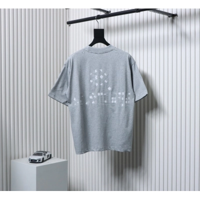 Balenciaga Tape Lettering Distressed T-shirt Gray 02