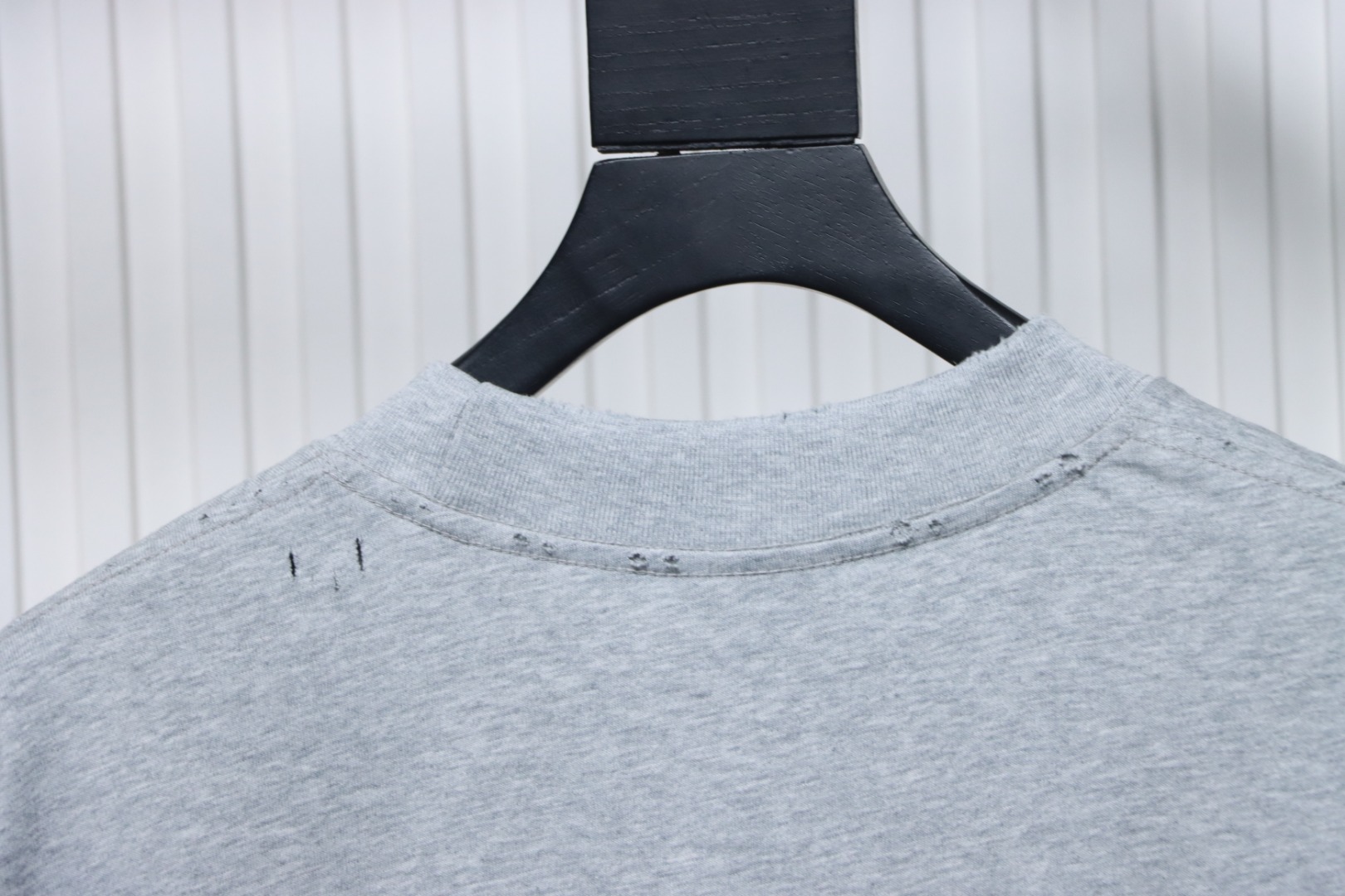 Balenciaga Tape Lettering Distressed T-shirt Gray