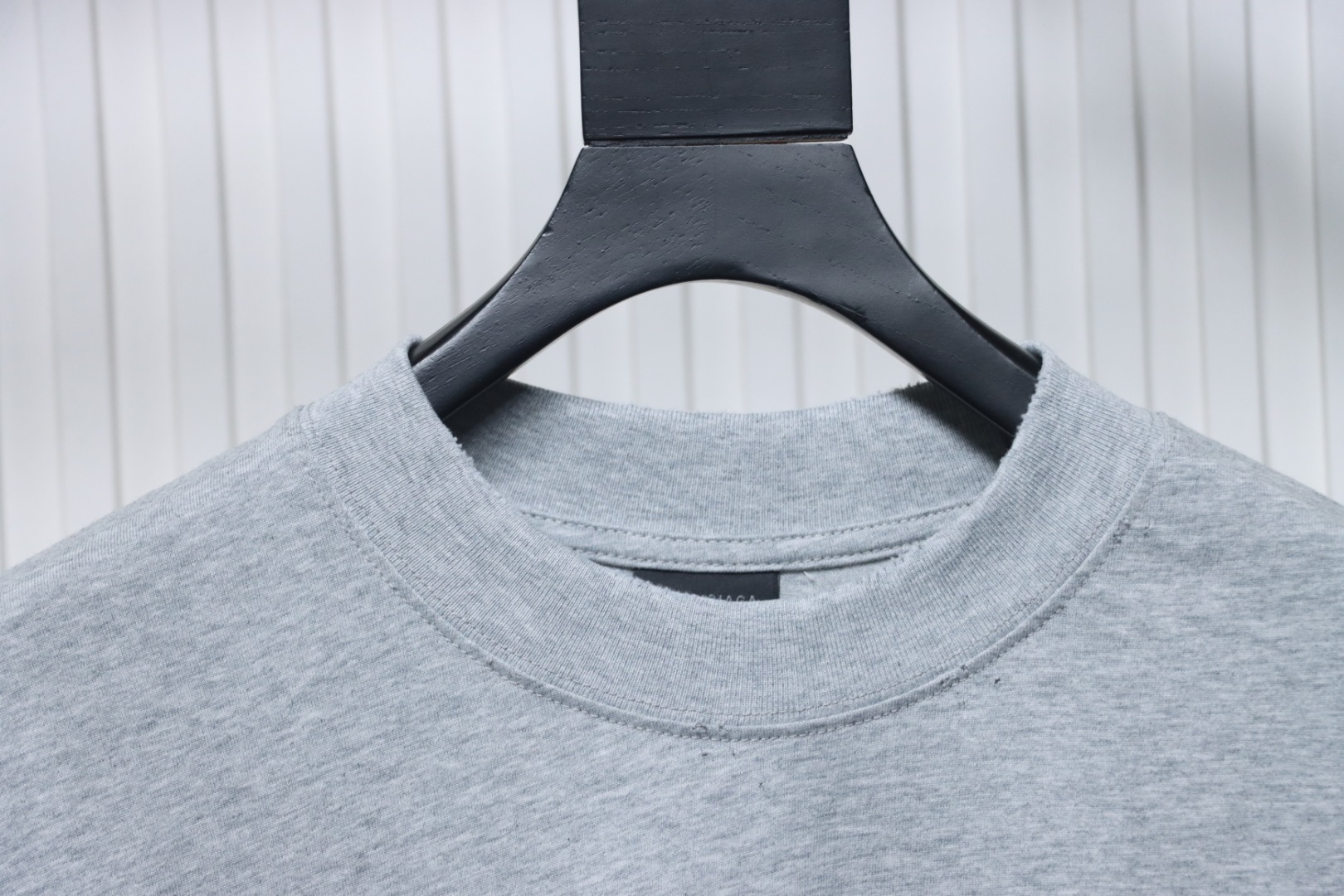 Balenciaga Tape Lettering Distressed T-shirt Gray