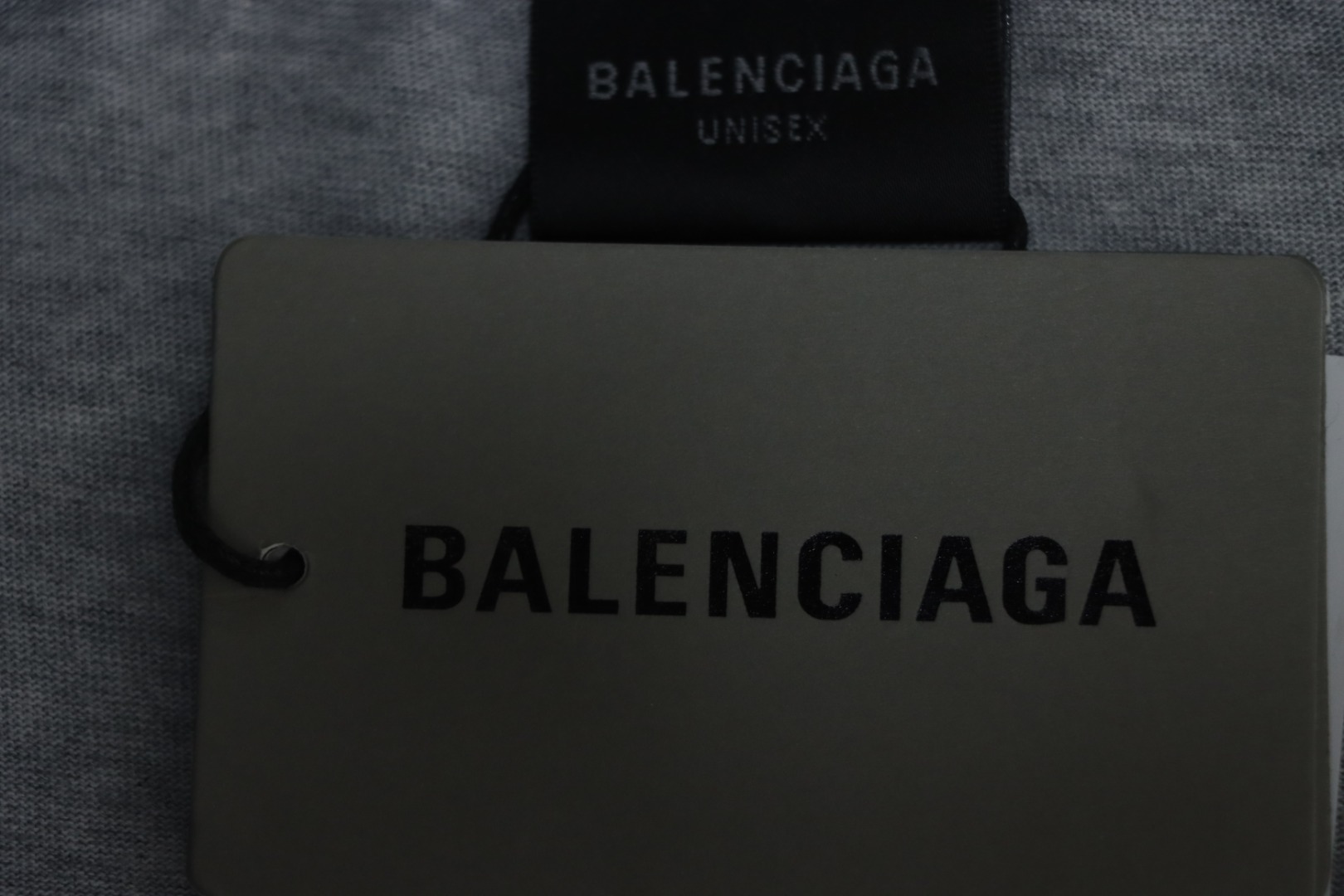 Balenciaga Tape Lettering Distressed T-shirt Gray