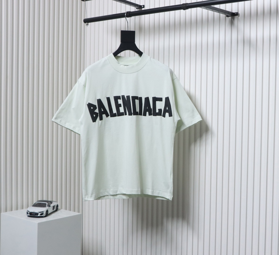 Balenciaga Tape Lettering Distressed T-shirt White 