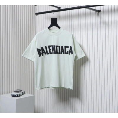 Balenciaga Tape Lettering Distressed T-shirt White  01
