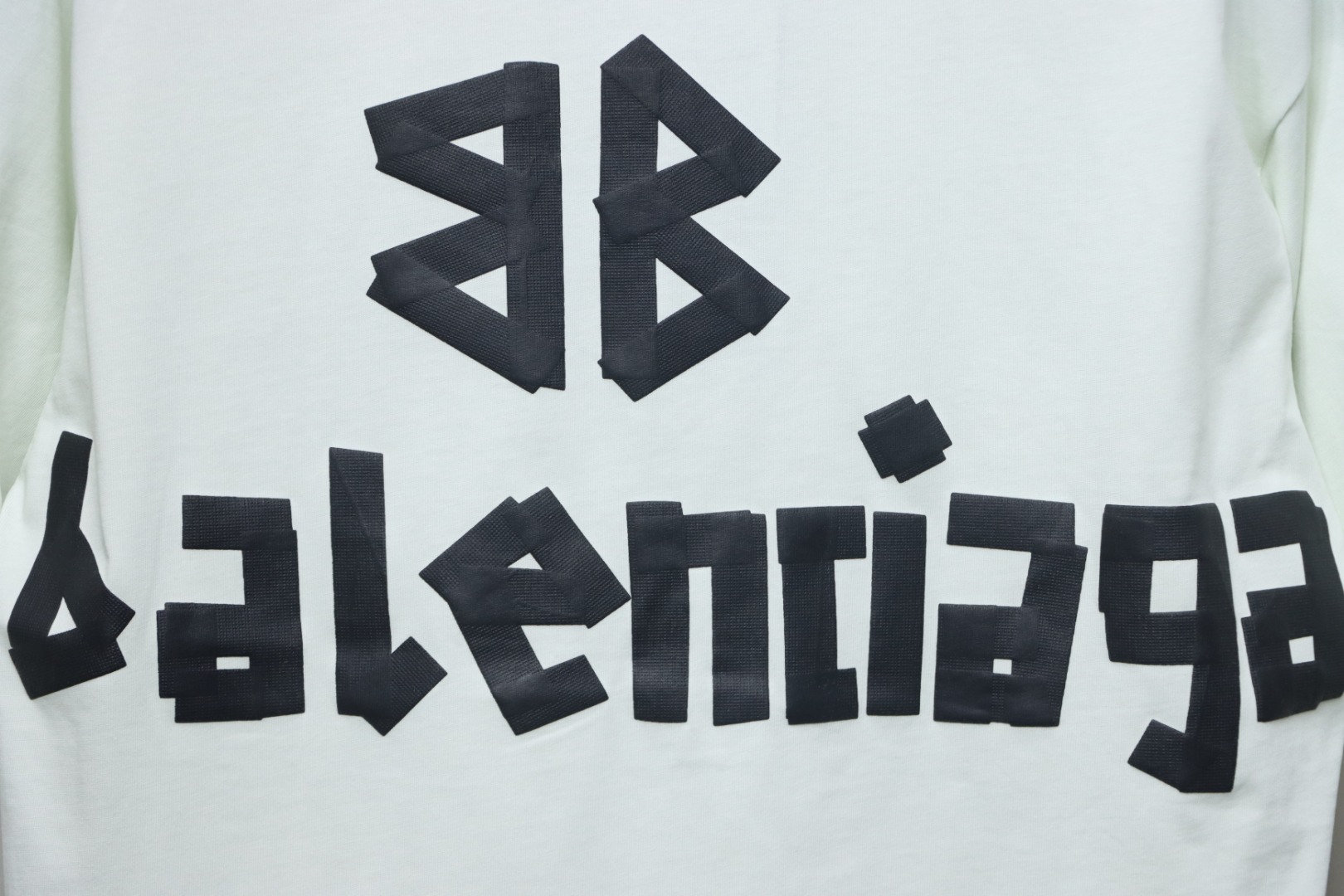 Balenciaga Tape Lettering Distressed T-shirt White 