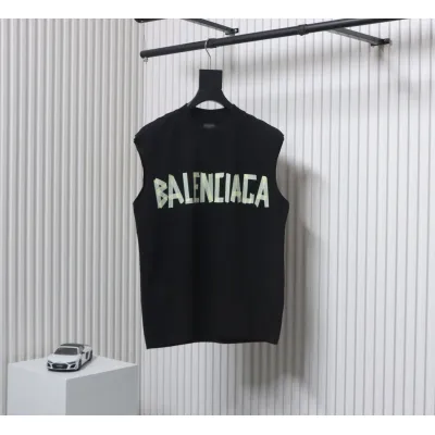 Balenciaga Vintage Lettering Waistcoat Black 01