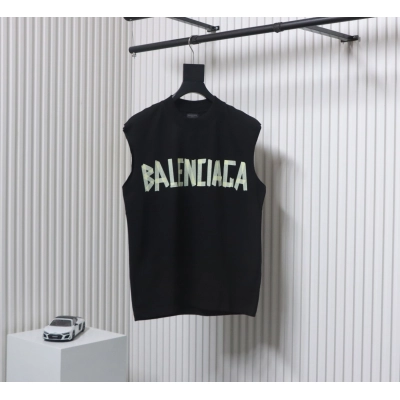 Balenciaga Vintage Lettering Waistcoat Black 01