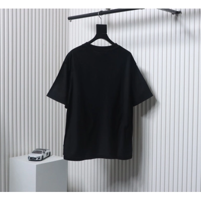 Balenciaga Reverse-wear Castle Print Ripped T-shirt Black 02