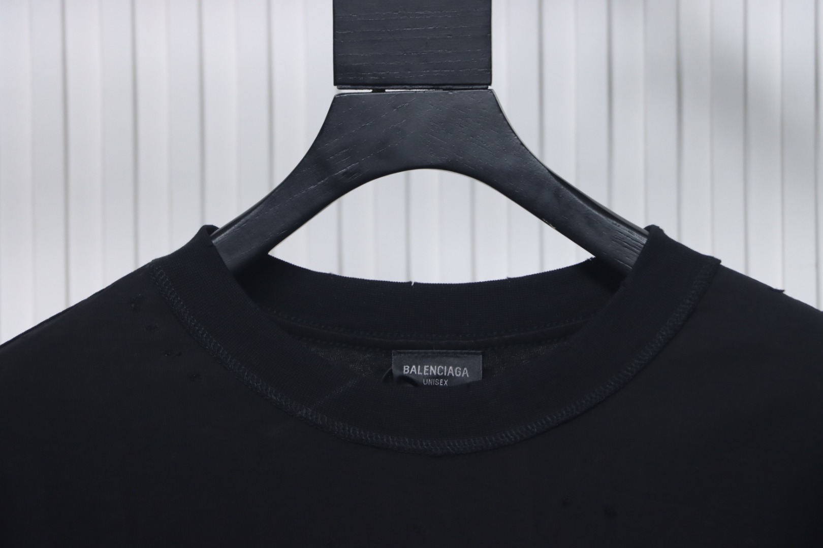 Balenciaga Reverse-wear Castle Print Ripped T-shirt Black