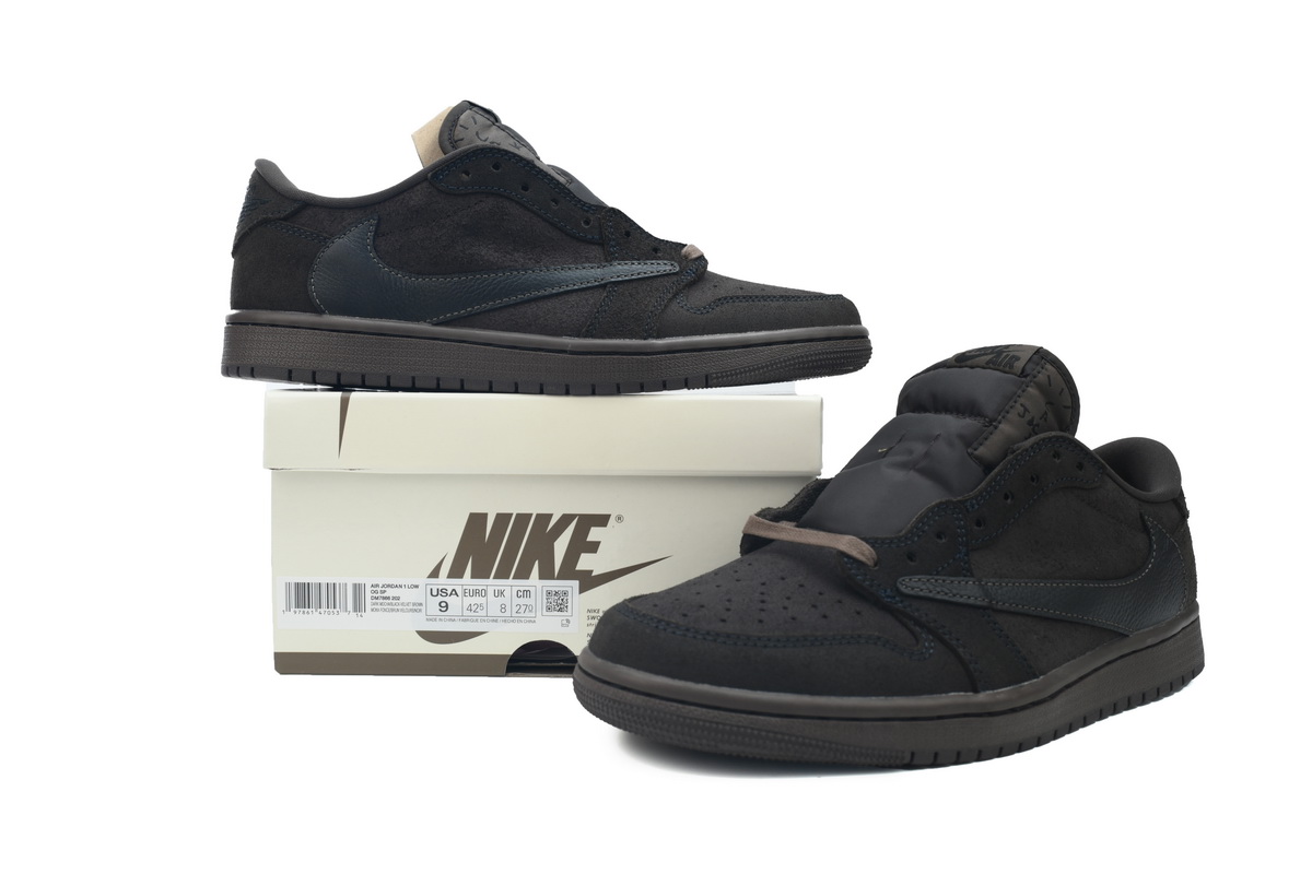 TOP Version Travis Scott x Air Jordan 1 Retro Low OG SP Velvet Brown DM7866-202
