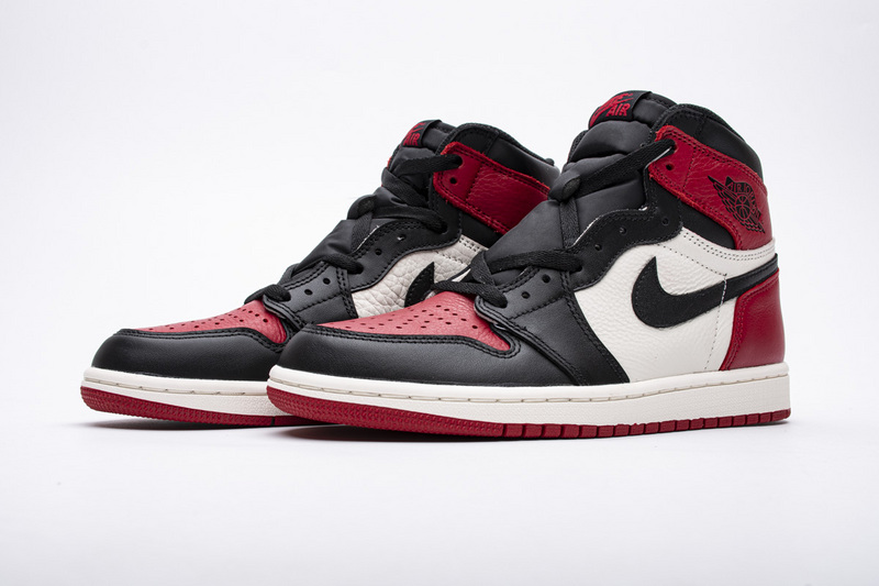 TOP Version Air Jordan 1 High OG Bred Toe 555088-610