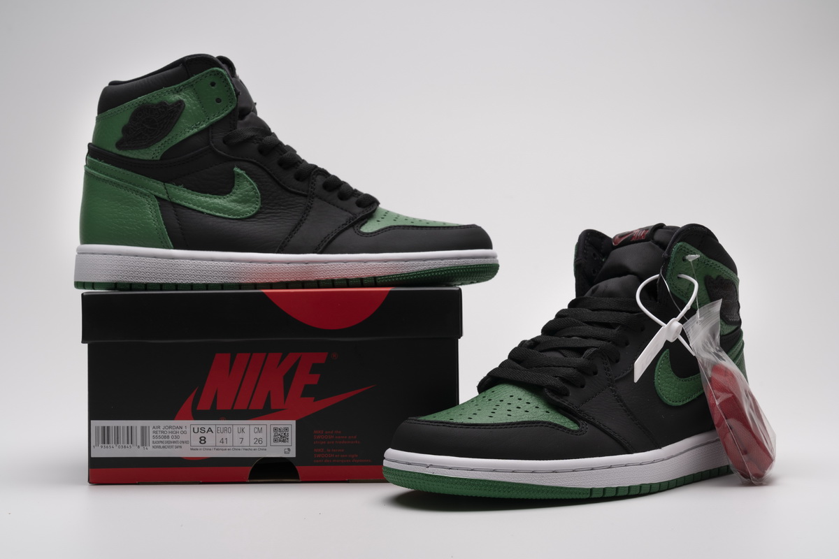 TOP Version Air Jordan 1 Retro High OG Pine Green 555088-030