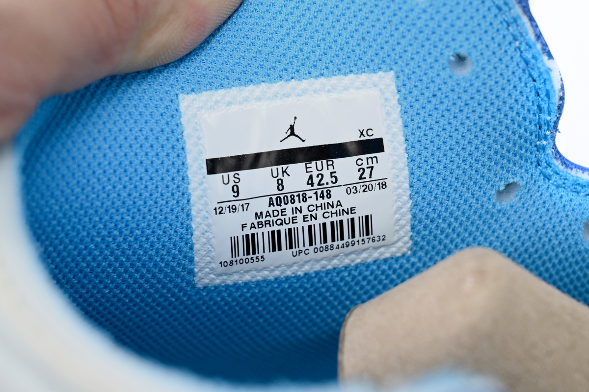 TOP Version Off White x Air Jordan 1 UNC AQ0818-148