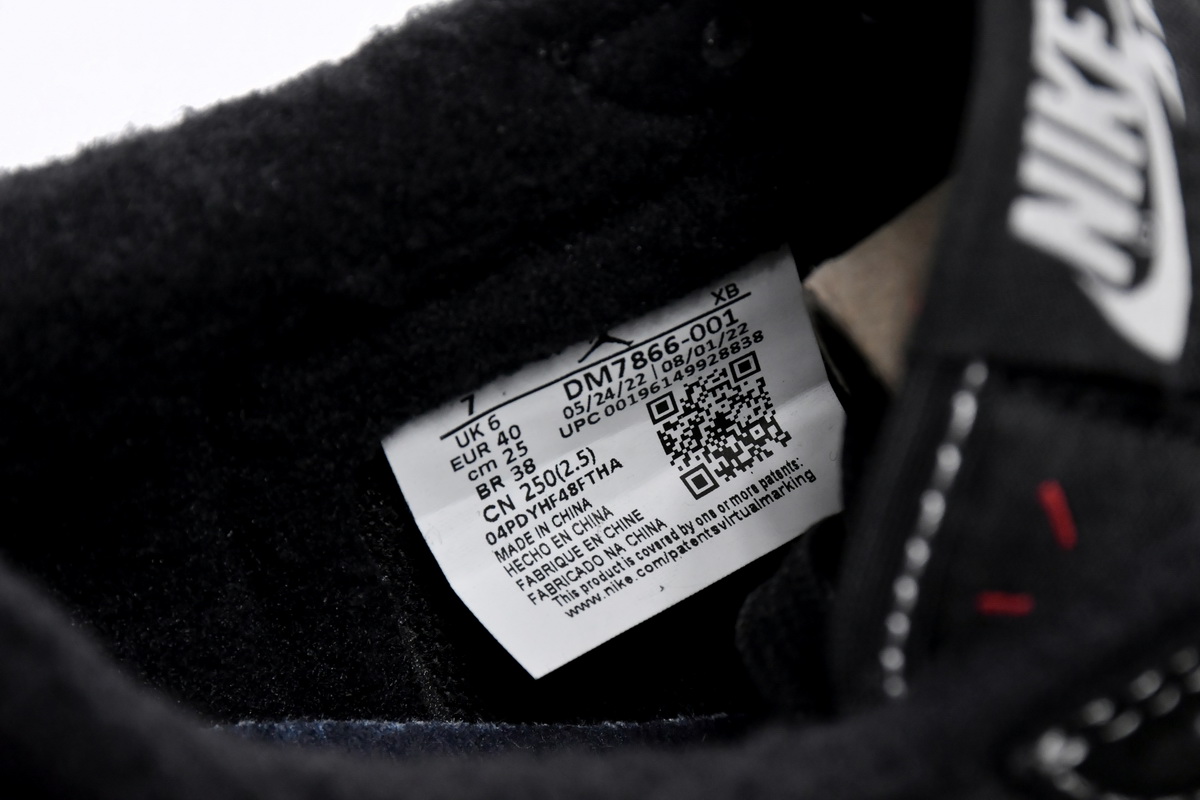 TOP Version Travis Scott x Air Jordan 1 Low OG SP Black Phantom DM7866-001