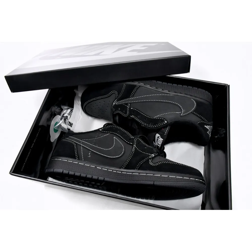 TOP Version Travis Scott x Air Jordan 1 Low OG SP Black Phantom DM7866-001