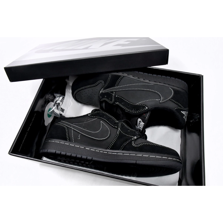 TOP Version Travis Scott x Air Jordan 1 Low OG SP Black Phantom DM7866-001