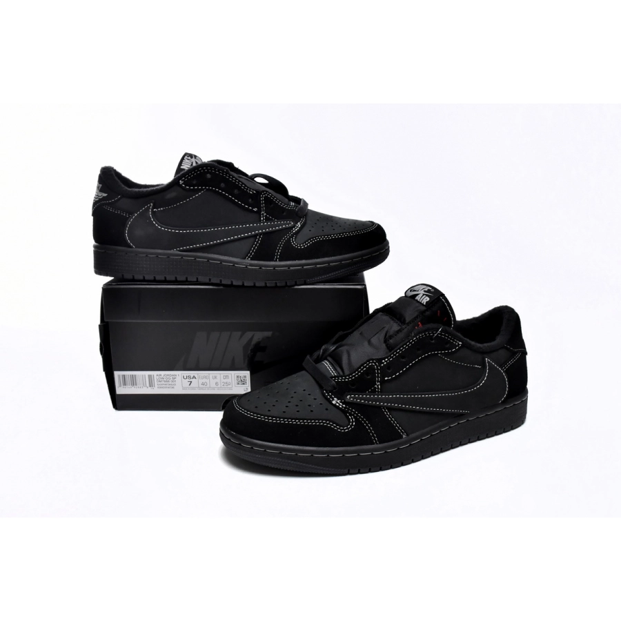 TOP Version Travis Scott x Air Jordan 1 Low OG SP Black Phantom DM7866-001