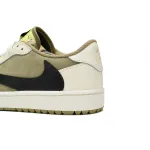 TOP Version Travis Scott x Air Jordan 1 Low Black, White, Green FZ3124-200
