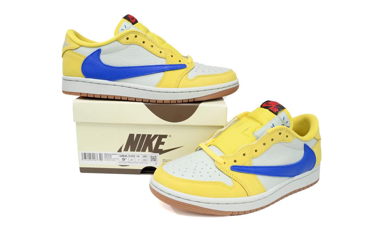 TOP Version Travis Scott x Air Jordan 1 Low OG Canary DZ4137-700