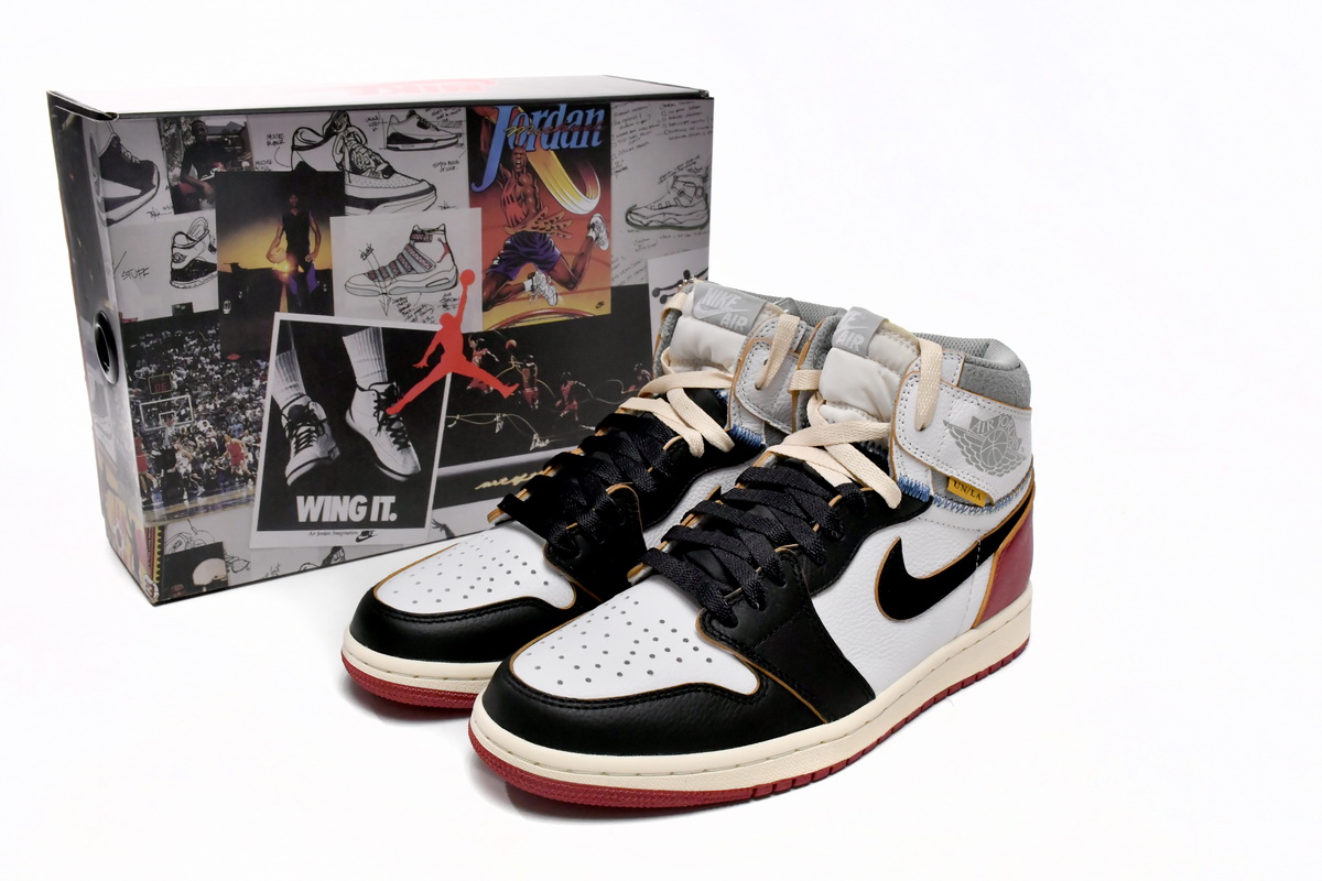 TOP Version Union X Air Jordan 1 OG Hi Retro Black Toe BV1300-106
