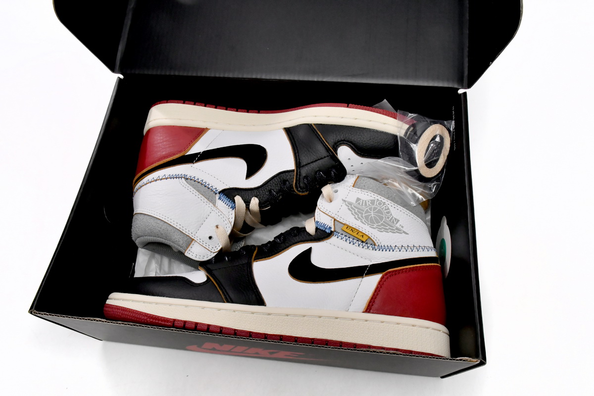 TOP Version Union X Air Jordan 1 OG Hi Retro Black Toe BV1300-106