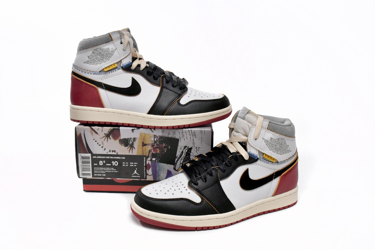TOP Version Union X Air Jordan 1 OG Hi Retro Black Toe BV1300-106