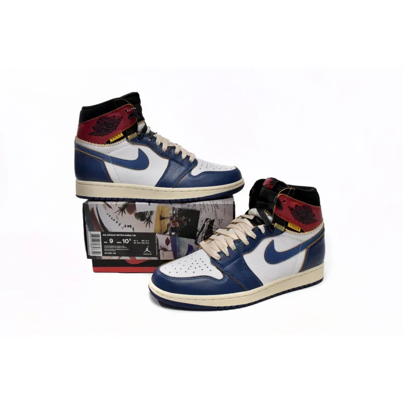 TOP Version Union X Air Jordan 1 OG Hi Retro Blue Toe BV1300-146
