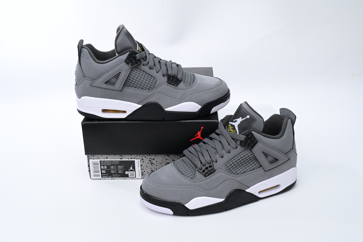 TOP Version  Air Jordan 4 Retro Cool Grey 308497-007 