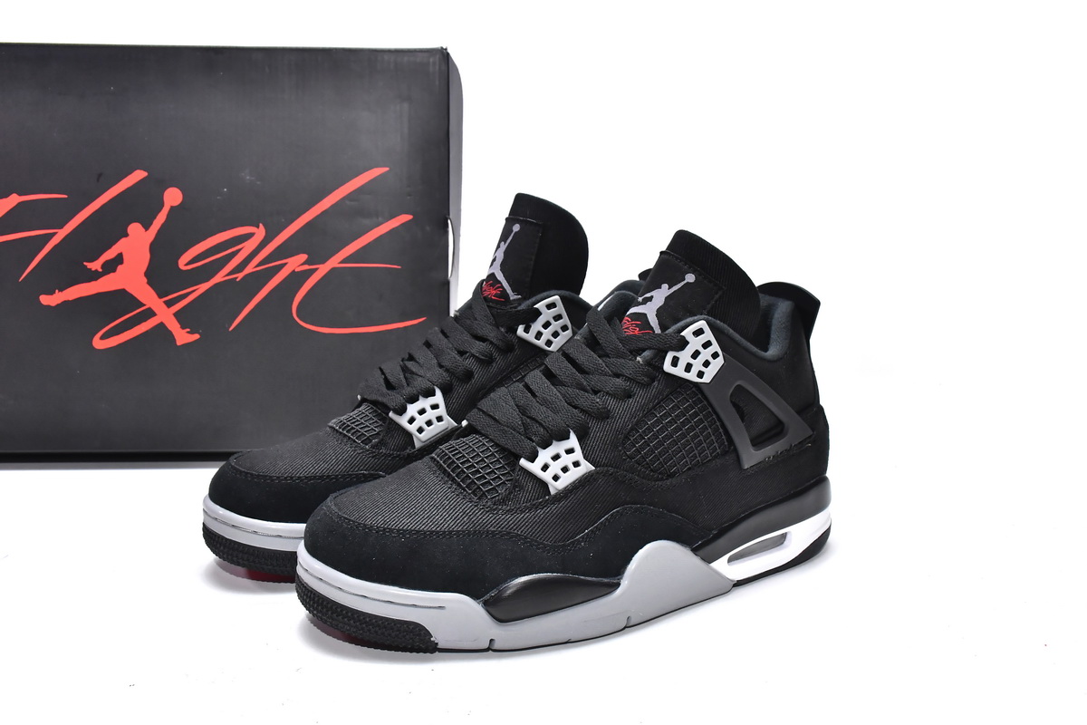 TOP Version Air Jordan 4 Retro Black Canvas DH7138-006 