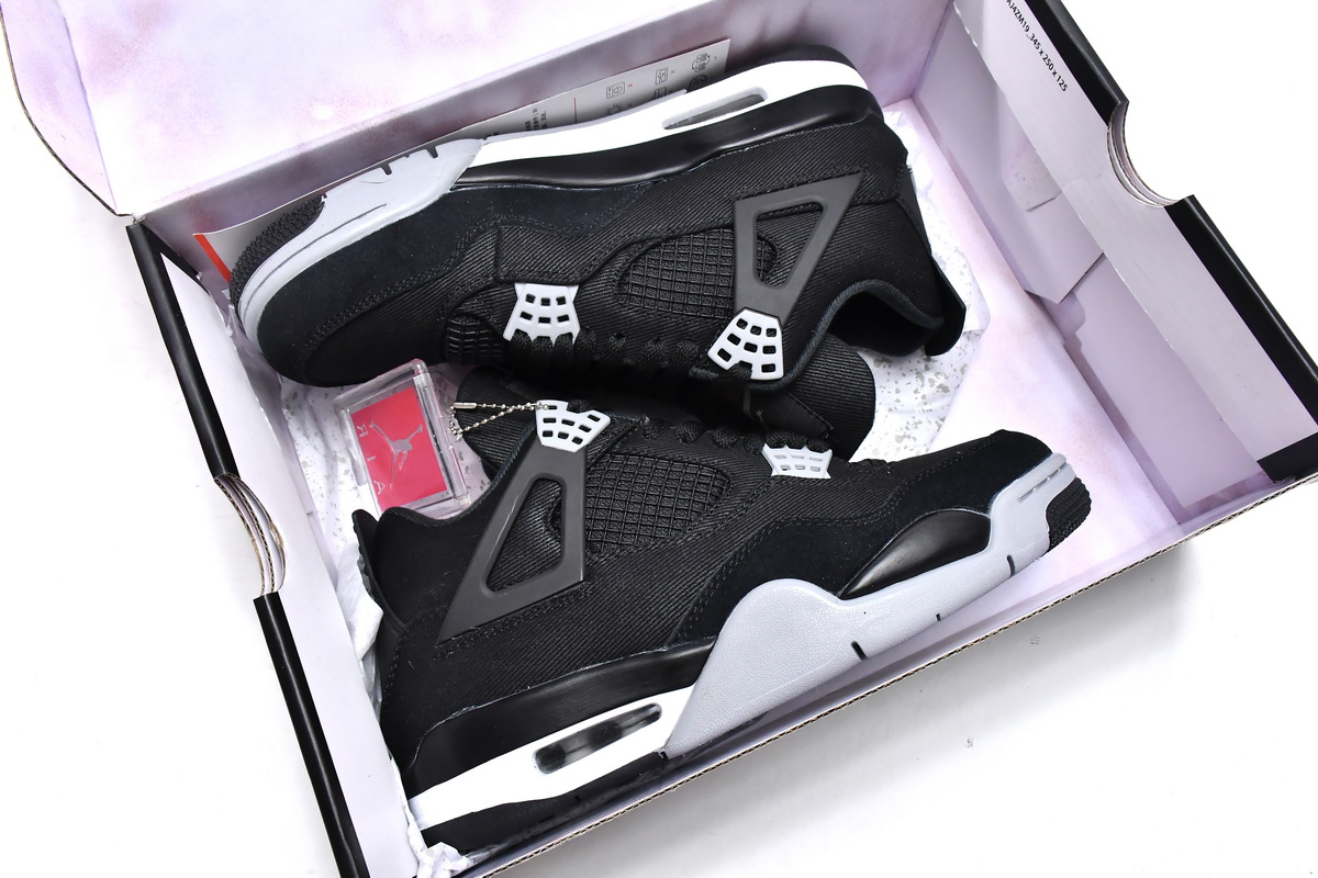 TOP Version Air Jordan 4 Retro Black Canvas DH7138-006 
