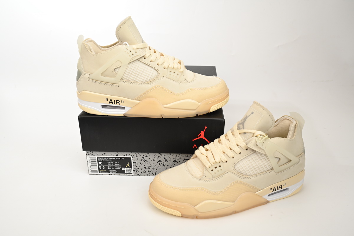 TOP Version OFF White x Air Jordan 4 Sail CV9388-100 