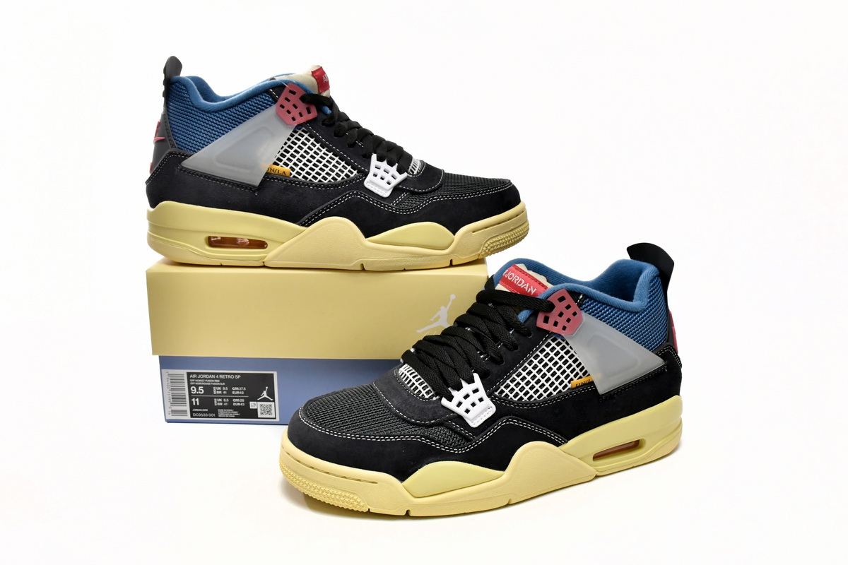 TOP Version Union LA x Air Jordan 4 Retro Off Noir DC9533-001 