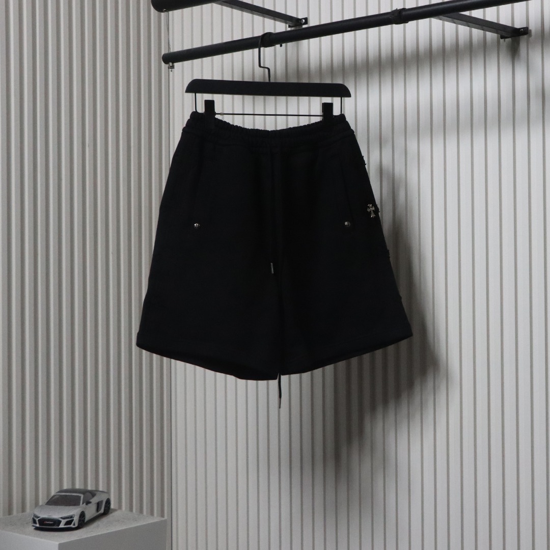 Chrome Hearts 24ss Patch Cross Sanskrit Logo Shorts Black