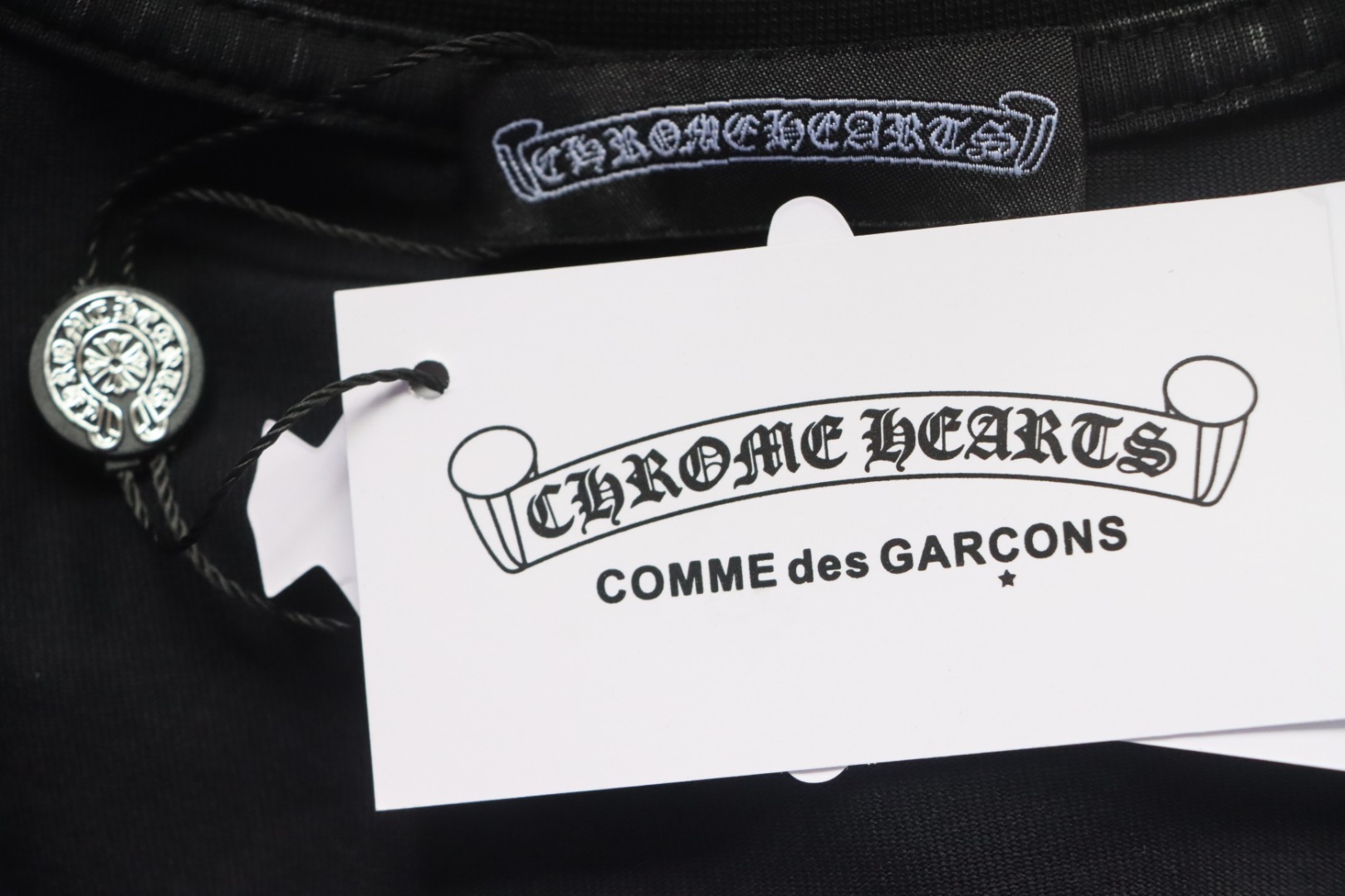 Chrome Hearts 25ss Catwalk Cross Patch Embroidery Washed Burnt Flower T-shirt Black