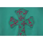 Chrome Hearts 25ss Catwalk Cross Patch Embroidery Washed Burnt Flower T-shirt Green