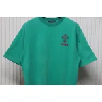 Chrome Hearts 25ss Catwalk Cross Patch Embroidery Washed Burnt Flower T-shirt Green