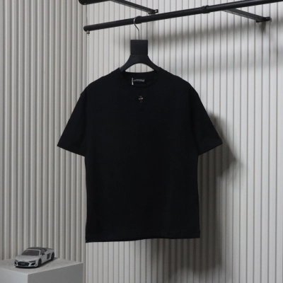 Chrome Hearts 25ss Cut-out Patchwork With Silver Cross Embroidery T-shirt Black 01