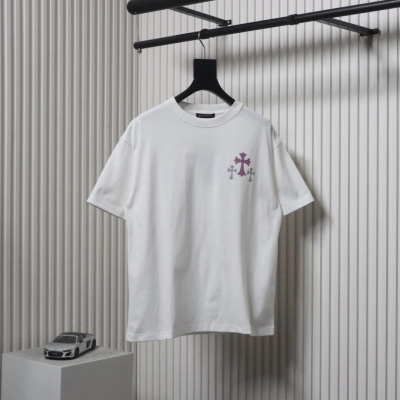 Chrome Hearts 25ss Glitter Logo Print T-shirt White 01