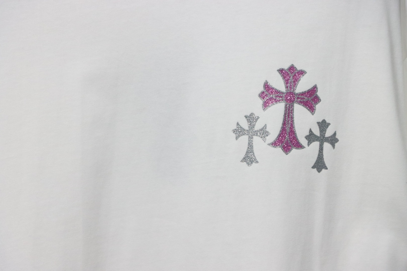 Chrome Hearts 25ss Glitter Logo Print T-shirt White