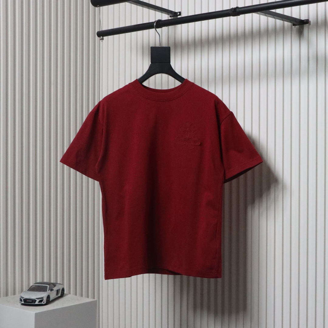 Chrome Hearts 25ss Heavy Duty Back Overlap Cross Patch Embroidered T-shirt Red