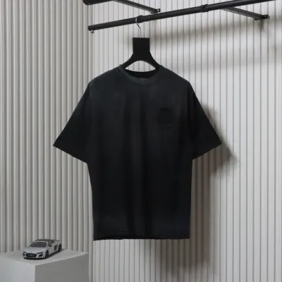 Chrome Hearts 25ss Horseshoe Patch Embroidery Burnout Washed Holes T-shirt Black 01
